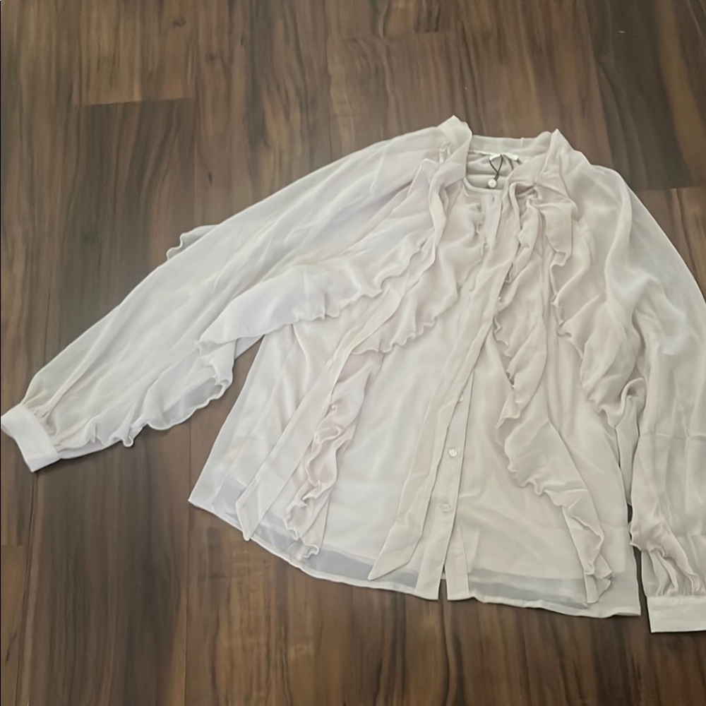 New Elegant Ruffled Blouse Haver & Blair size M